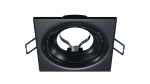 Ceiling lighting point fitting TORN cast square adjustable matt black